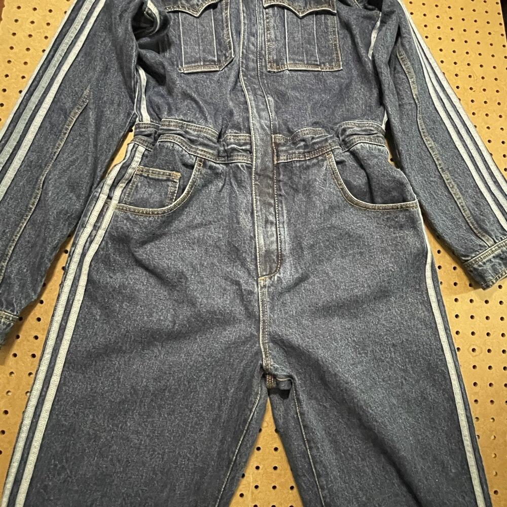 Adidas x Ivy Park Jumpsuit Unisex Large Blue Denim Original Boiler Suit Relaxed - Picture 9 of 14
